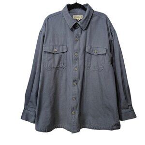 Duluth Trading New Trucker Gray Fleece Lined Snap Front Barn Jacket Work Coat